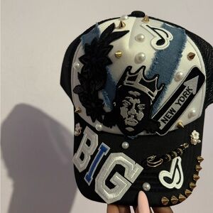 Black and White Embellished Cap